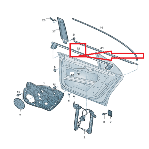 3C8839472C KAPI PİLASTİĞİ SAĞ ARKA VW Passat CC Coupe ORJ YENİ