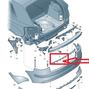 8P4807421A Arka Tampon Kapağı AUDI A3 F A3 S3 09-13 ORJ YENİ
