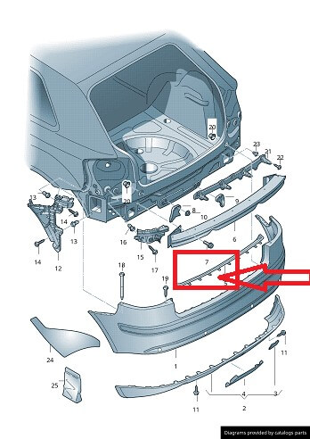 8P4807421A Arka Tampon Kapağı AUDI A3 F A3 S3 09-13 ORJ YENİ
