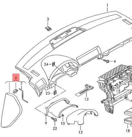 8E0857086C ÖN GÖĞÜS YAN KAPAK AUDI A4 GIRİ ORJ YENİ
