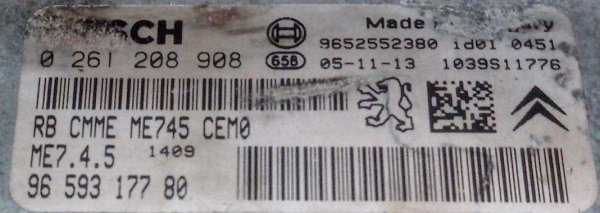9659317780 MOTOR BEYNİ XSARA PICASSO 1.6 0261208908-9652552380