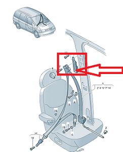 7M0857819B Emniyet kemeri yükseklik ayarlayıcısı Sharan