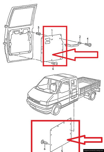 729867204A yan panel kaplaması T4 çift kabin için sol ORJ YENİ